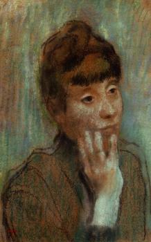 Edgar Degas : Portrait of a Woman Wearing a Green Blouse